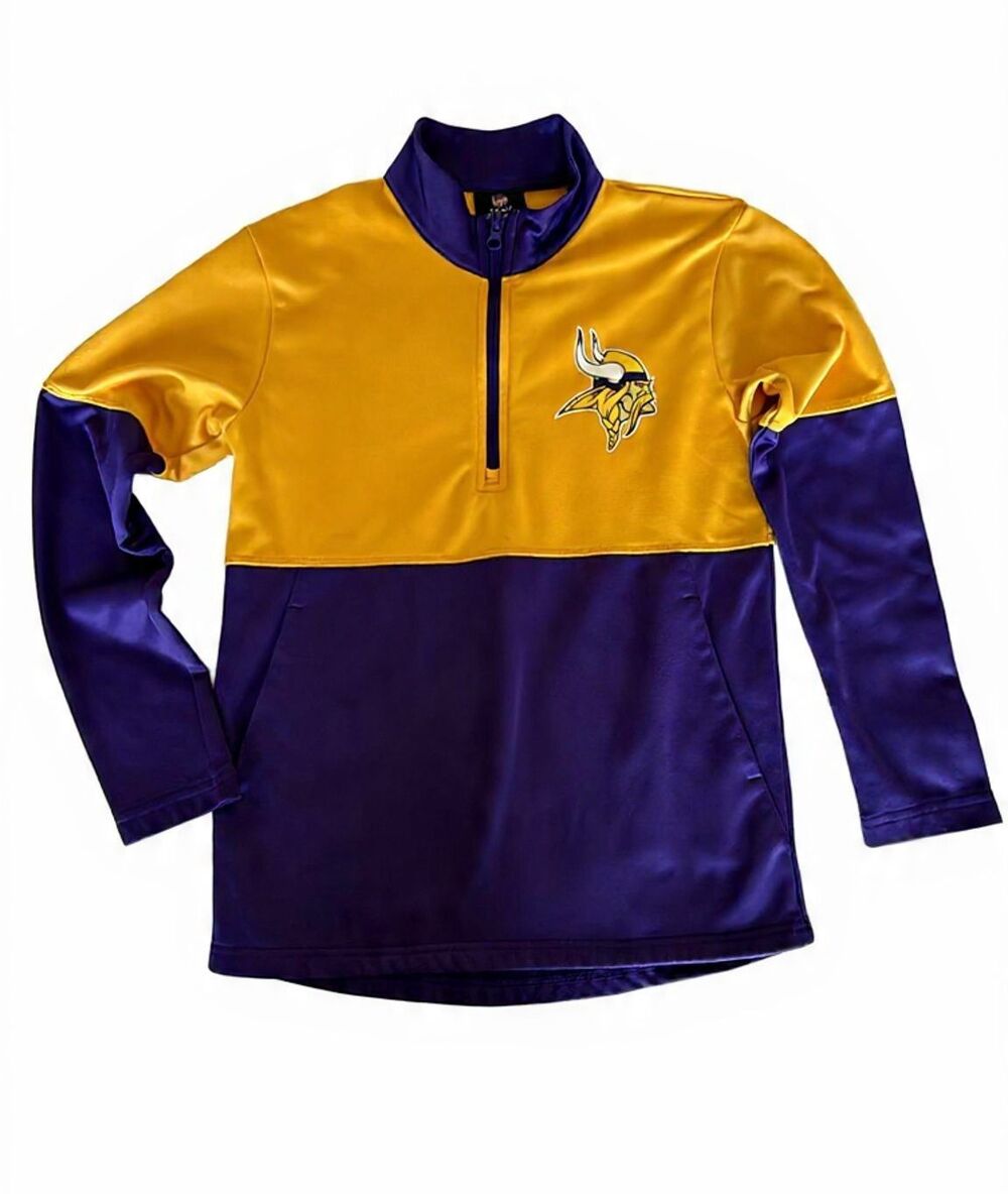 Minnesota Vikings  1/4 Zip Jacket – NFL Team Apparel Youth Medium 10/12